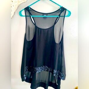 Excellent used condition, black sequin tank top.